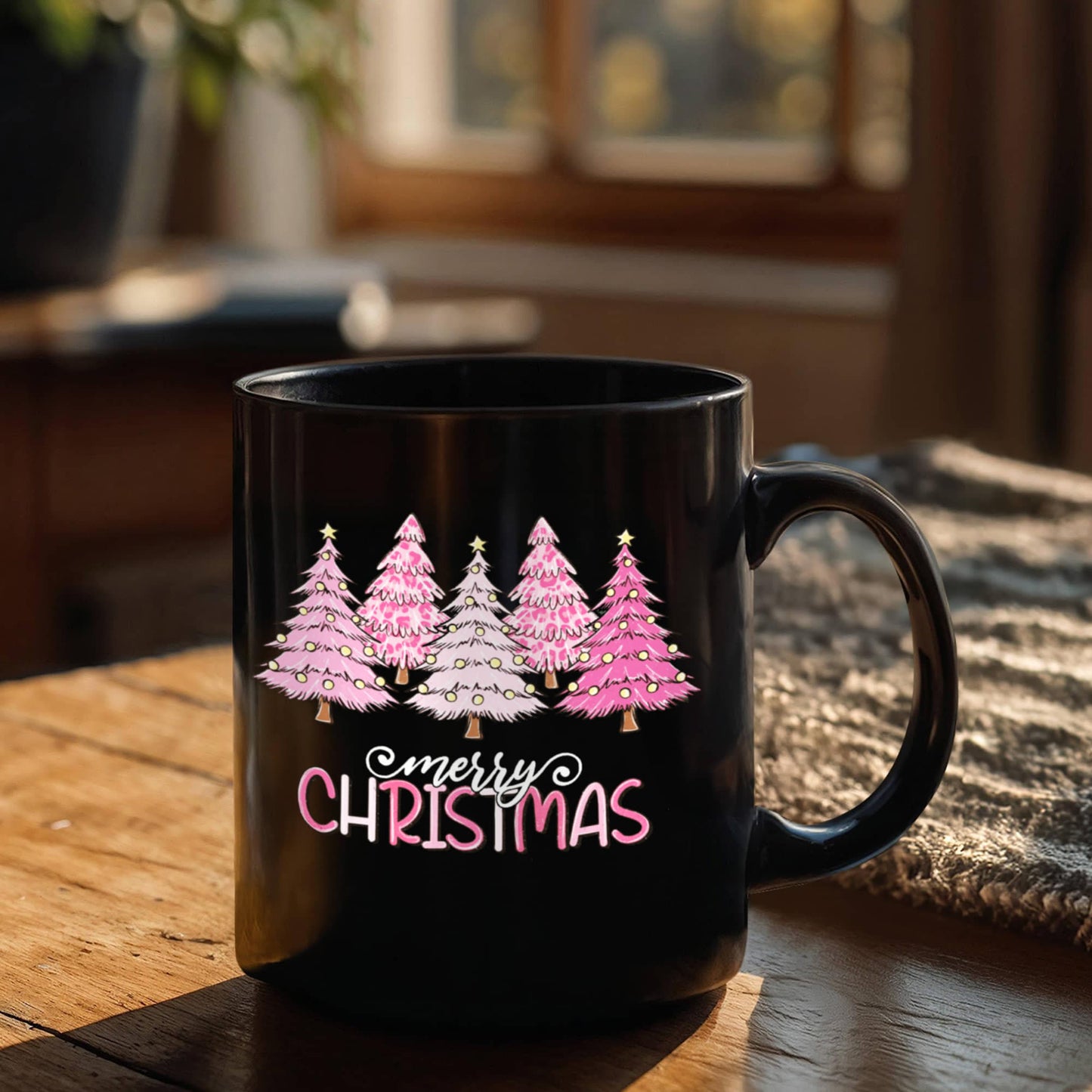 Merry Christmas | Black Ceramic Mug