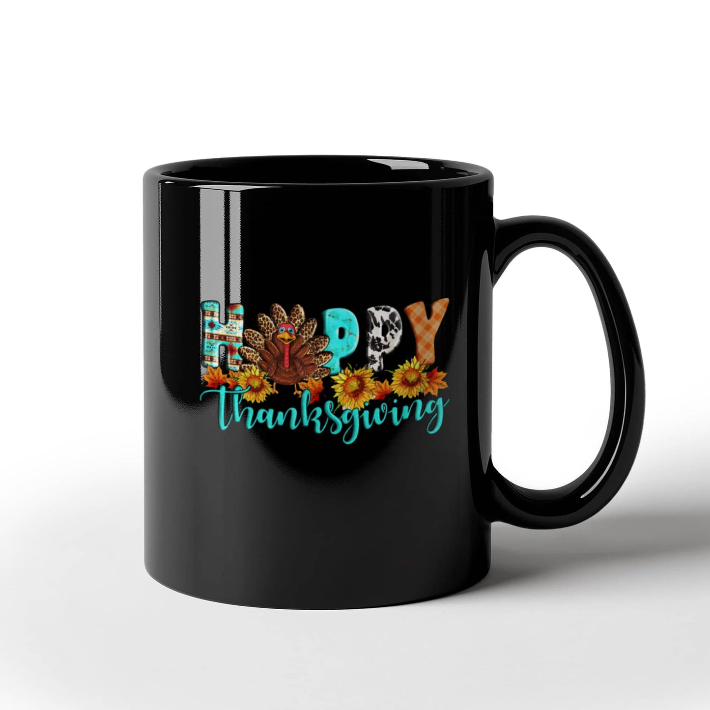 Happy Thanksgiving | Black Ceramic Mug
