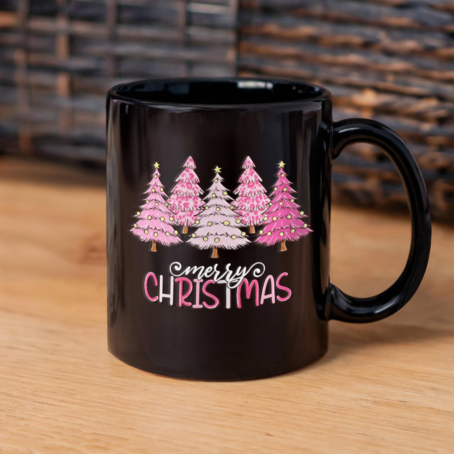 Merry Christmas | Black Ceramic Mug
