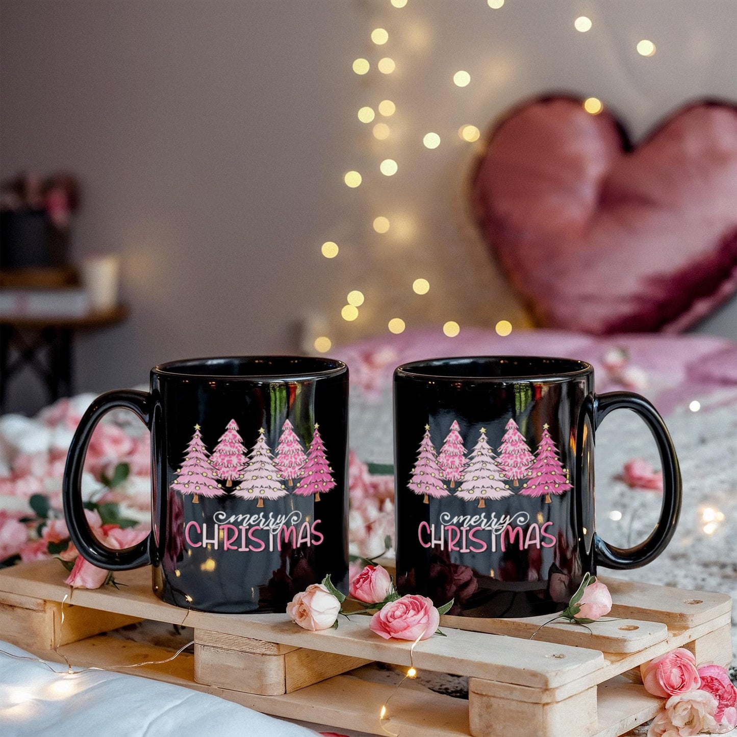 Merry Christmas | Black Ceramic Mug