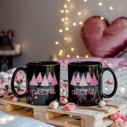 Merry Christmas | Black Ceramic Mug