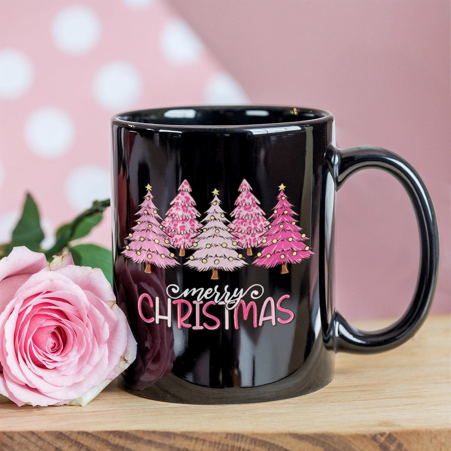 Merry Christmas | Black Ceramic Mug
